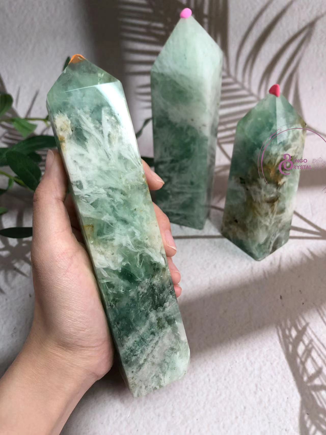 Snowflake Fluorite 10cm Towers