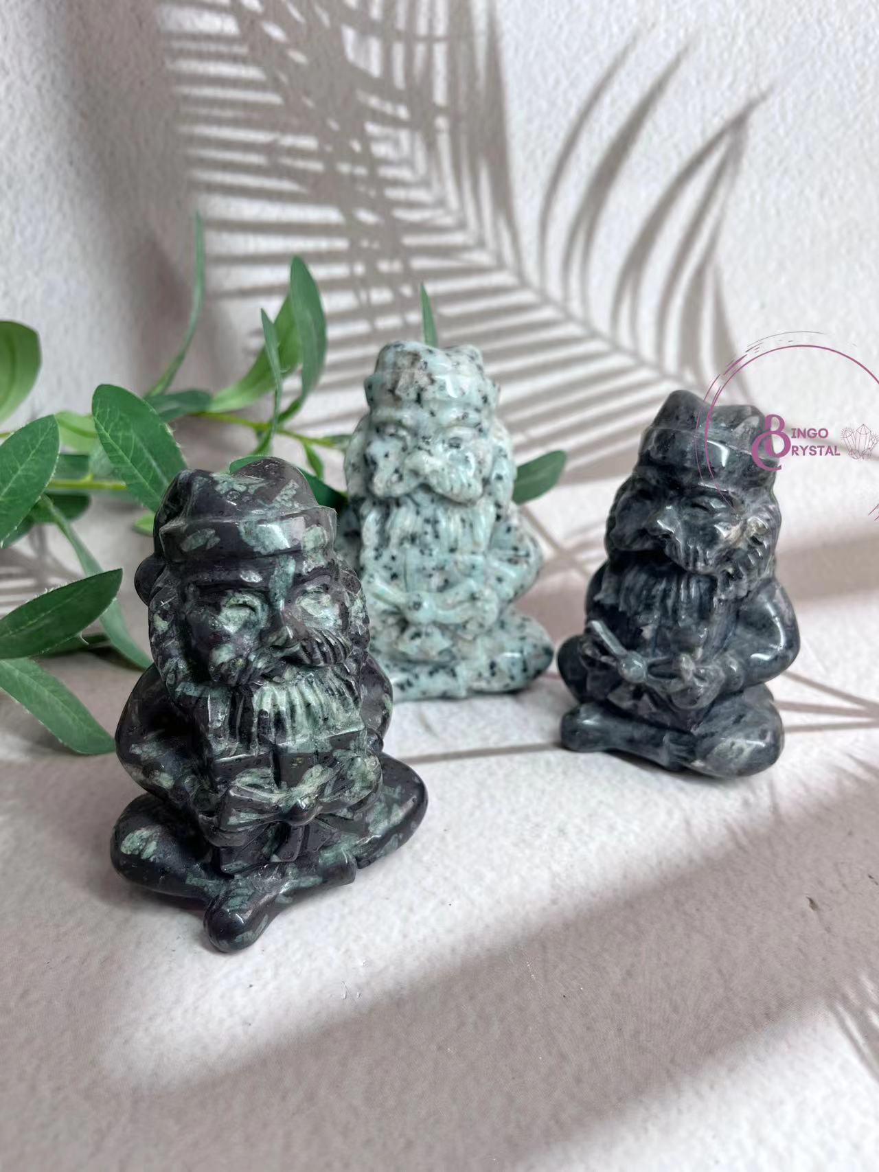 Mixed Stone Santa Carvings