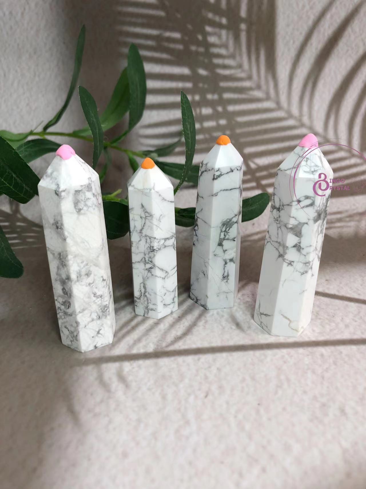 Howlite 10cm Towers( Howlite, Druzy Howlite and Aura Howlite)