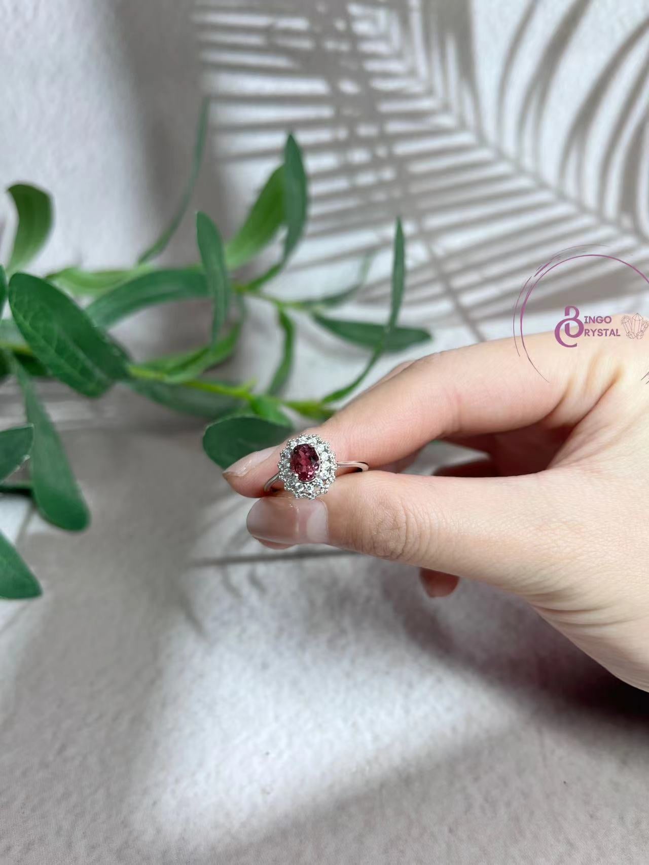 Red Tourmaline & Silver Rings