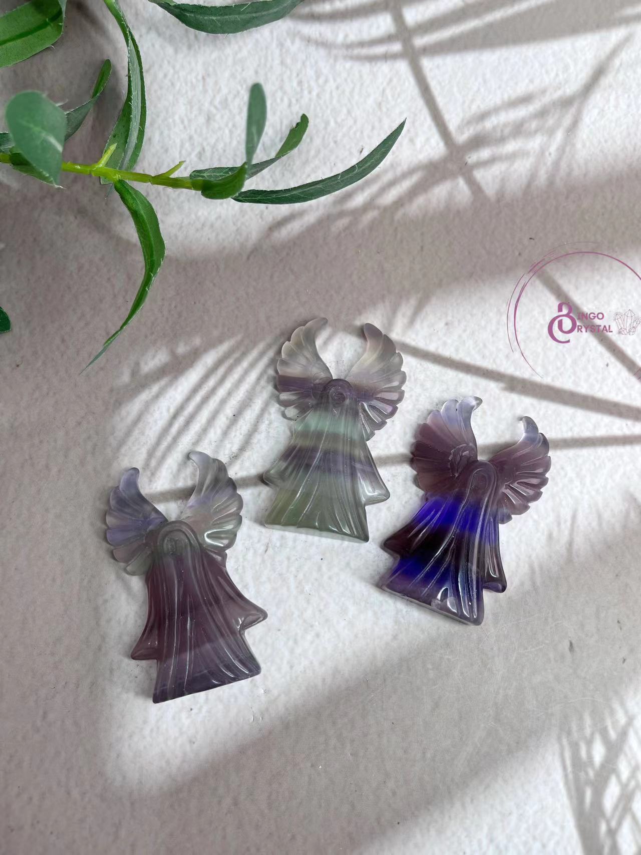 Fluorite Dark Angel Carvings