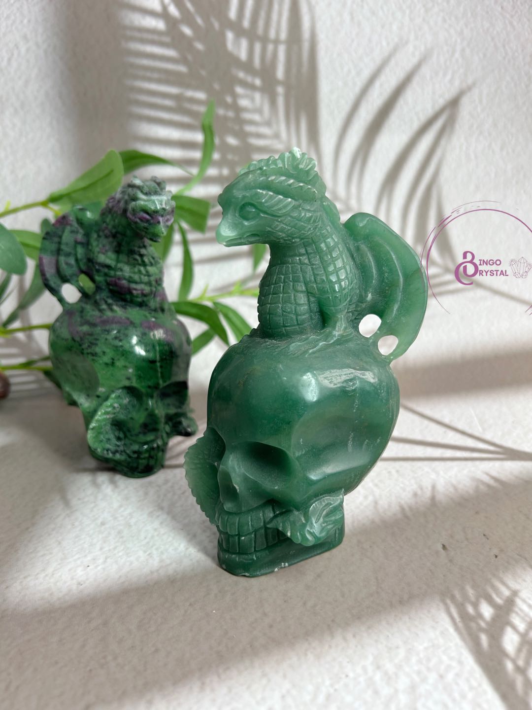 Green Aventurine Skull Carving