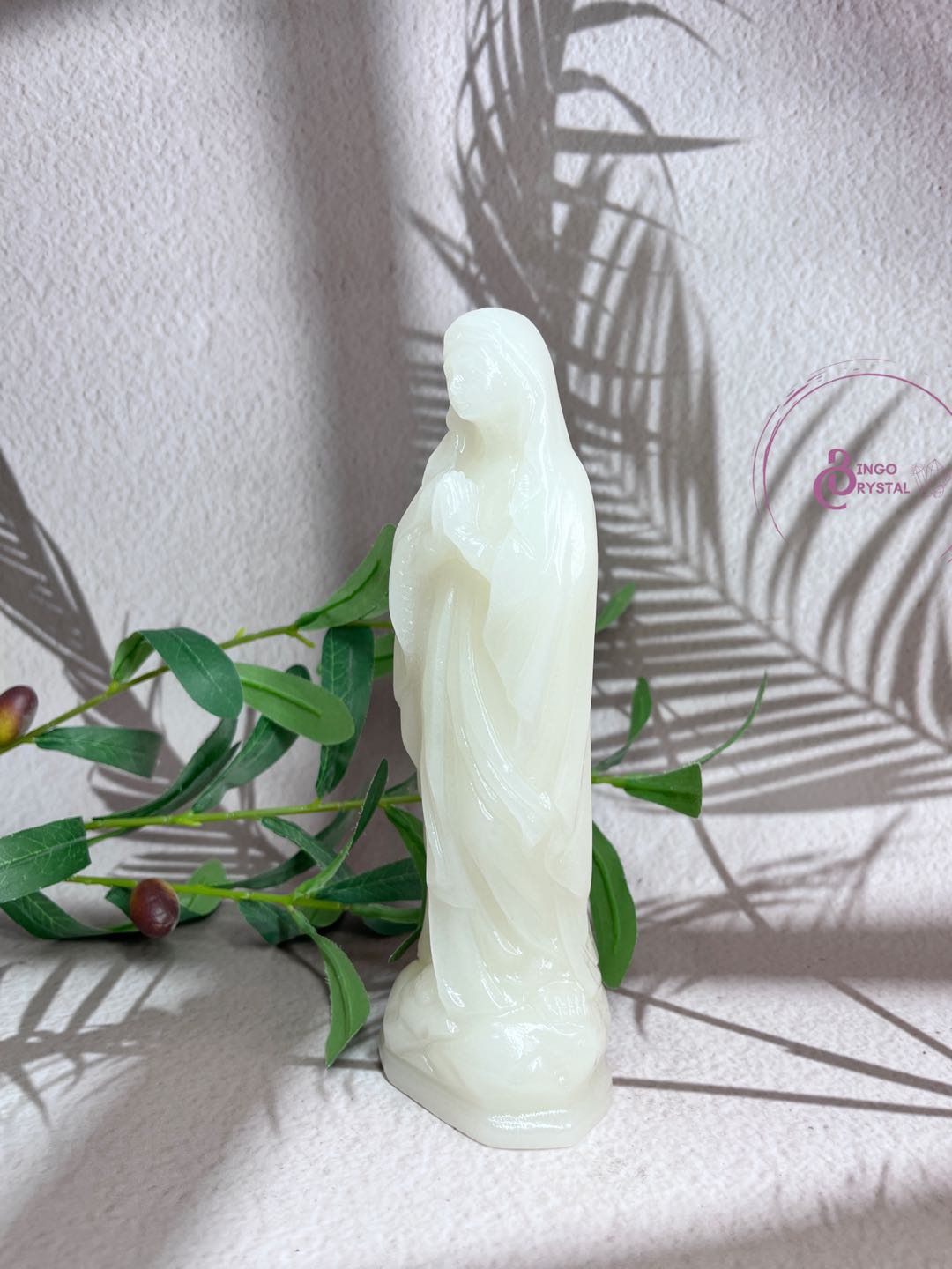 White Jade MAria Carving