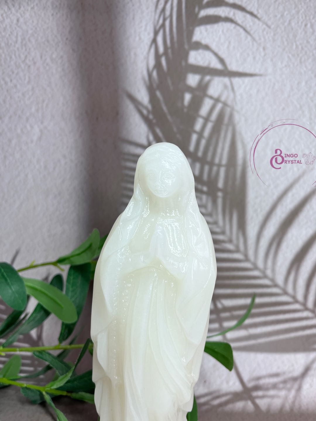 White Jade MAria Carving