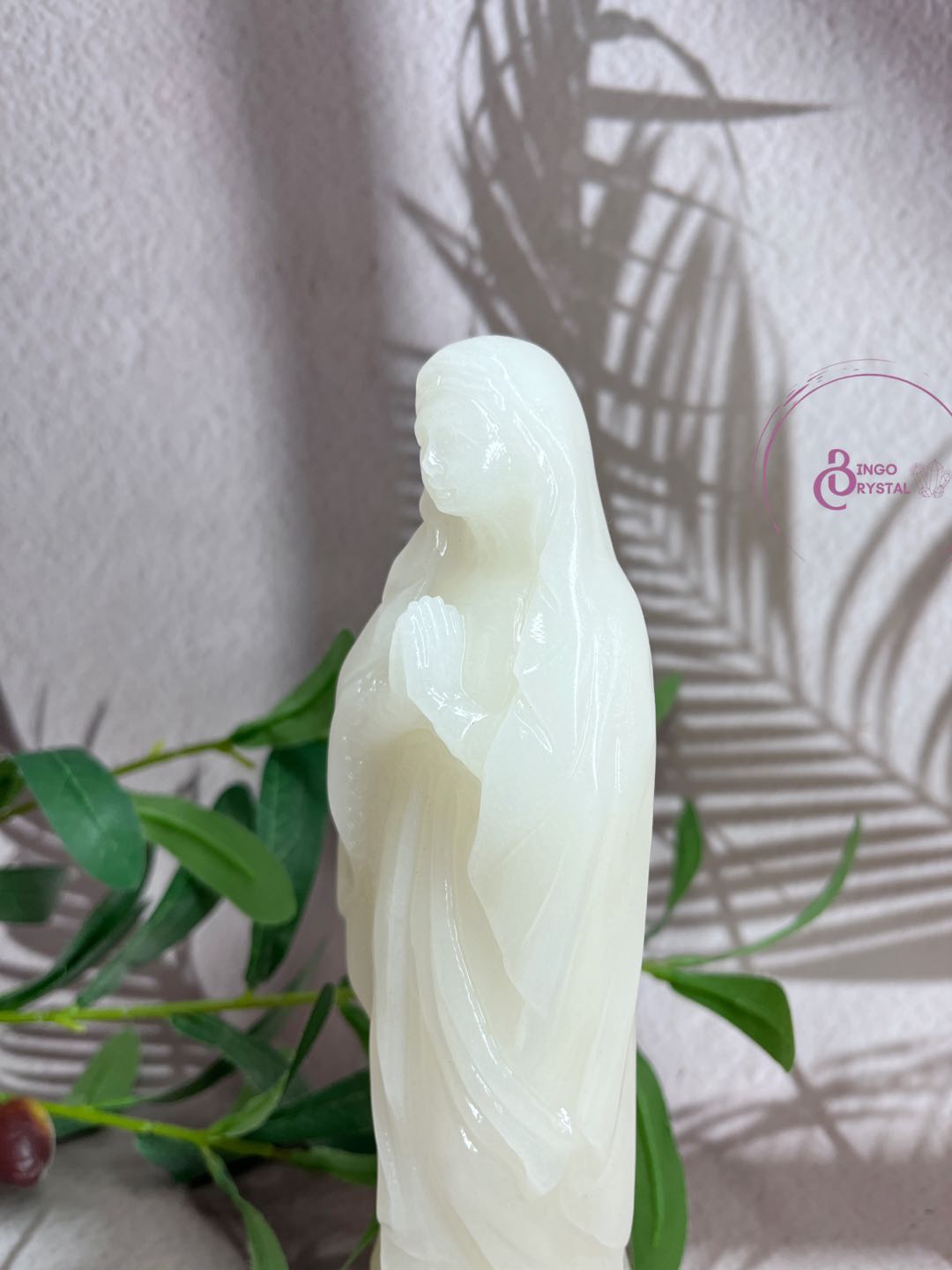 White Jade MAria Carving