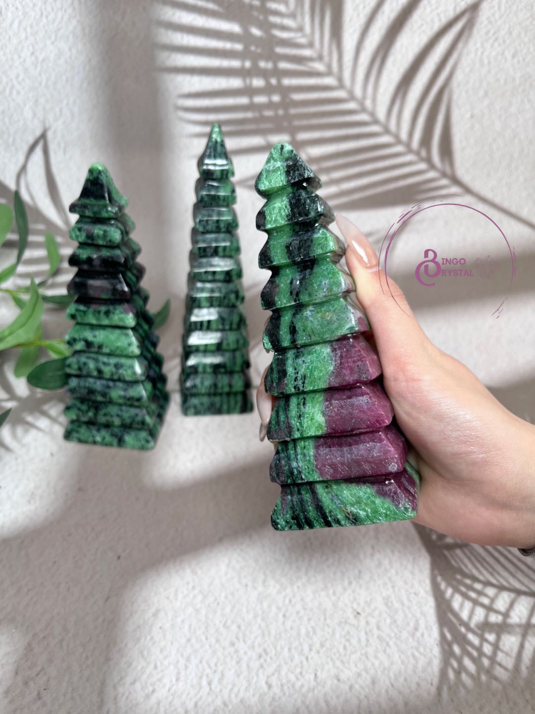 Ruby Zoisite Crystal Square Tower