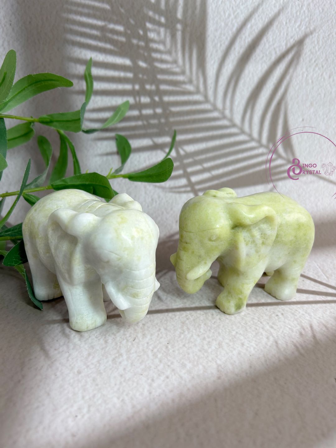 Elephant Carving (Senpentine Jade and Black Obisidian)