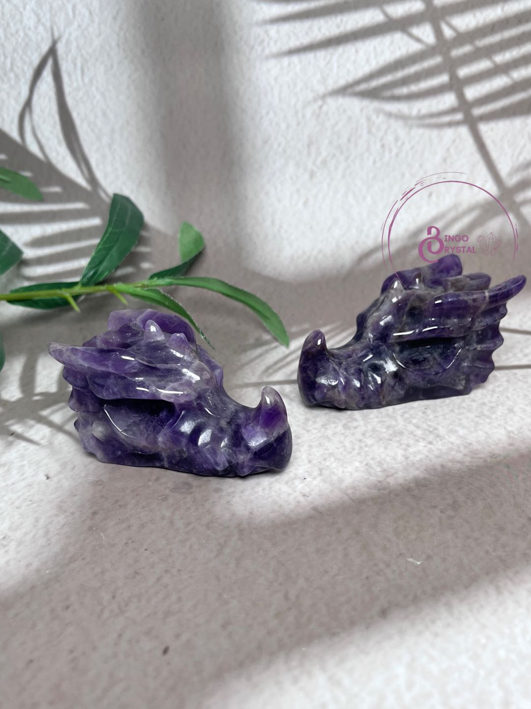 Dragon Head Carvings 8cm (Yooperlite, Dream Amethyst, Fluorite)