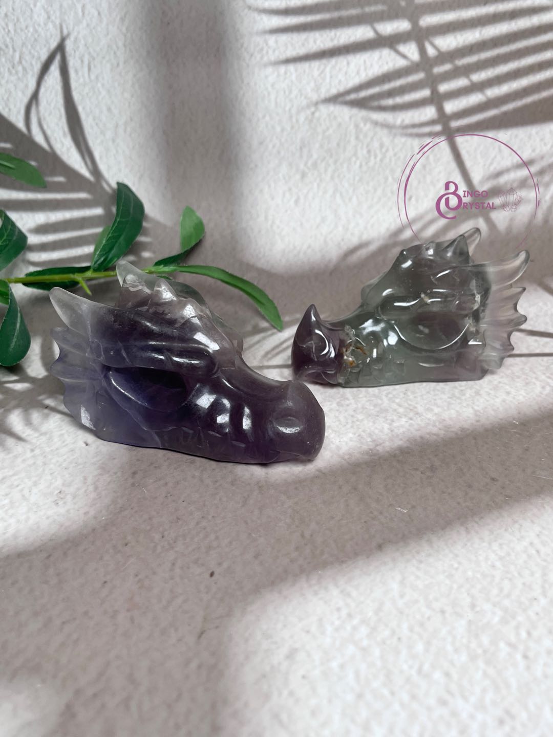 Dragon Head Carvings 8cm (Yooperlite, Dream Amethyst, Fluorite)