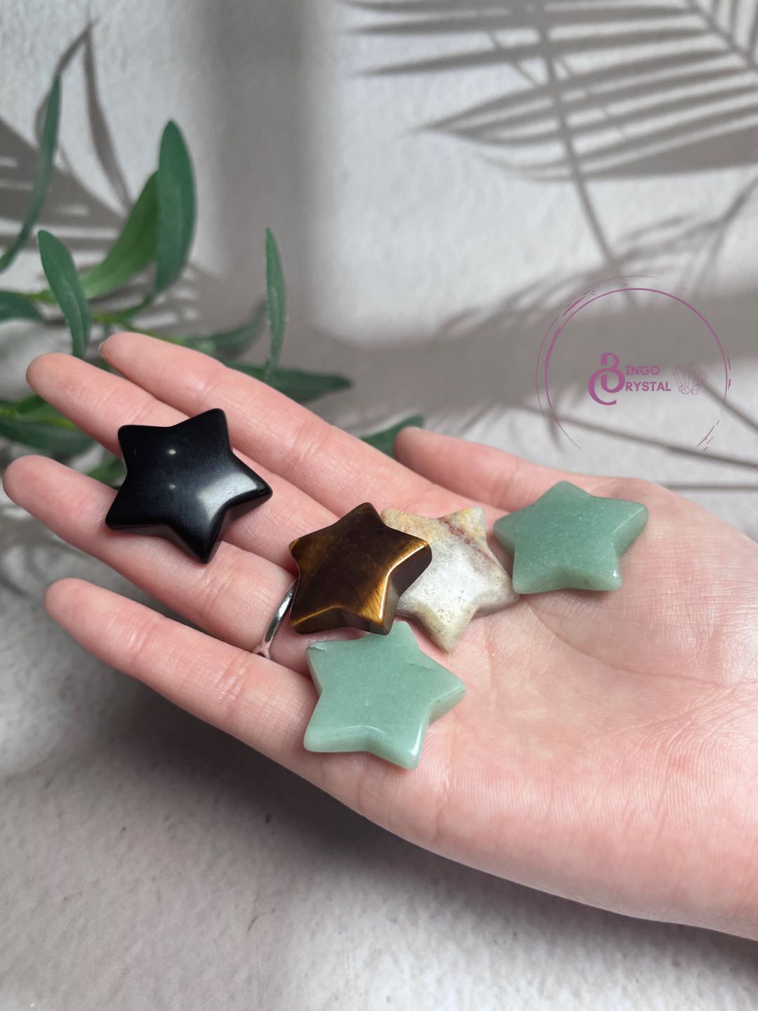 Mini Cute Mixed Nature Crystal Palms(Mushroom, Bone, Heart, Moon, Star, Bag)